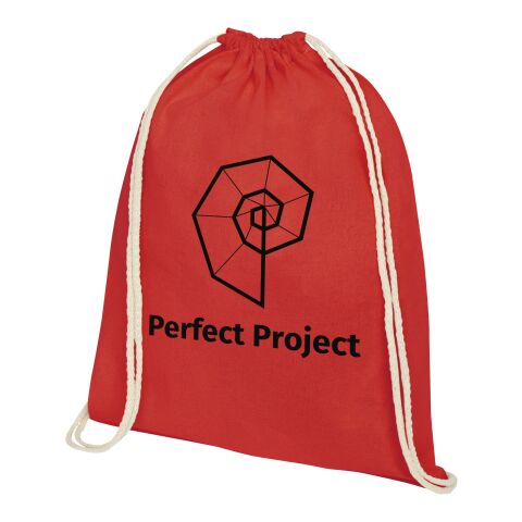 Oregon 140 g/m² cotton drawstring backpack Standard | Red | No Branding | not available | not available | not available