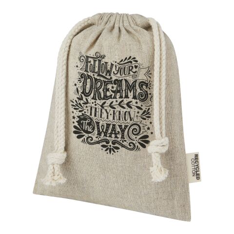 Pheebs 150 g/m² GRS recycled cotton gift bag small 0.5L Standard | Heather natural | No Branding | not available | not available