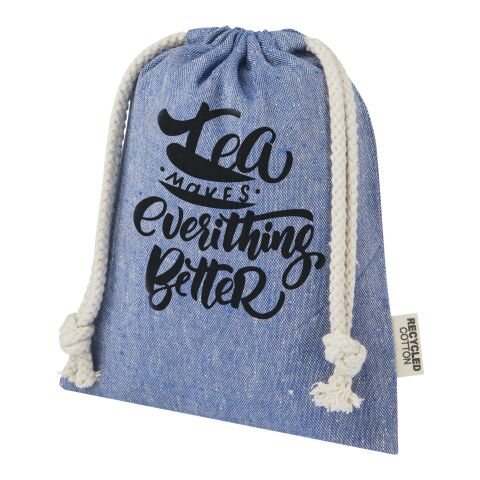 Pheebs 150 g/m² GRS recycled cotton gift bag small 0.5L Standard | Heather blue | No Branding | not available | not available | not available