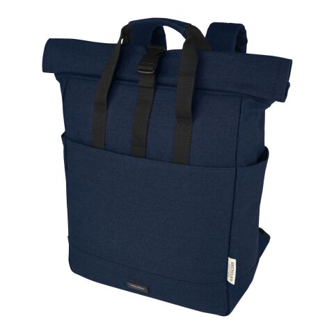 Joey 15” GRS recycled canvas rolltop laptop backpack 15L Standard | Navy | No Branding | not available | not available | not available