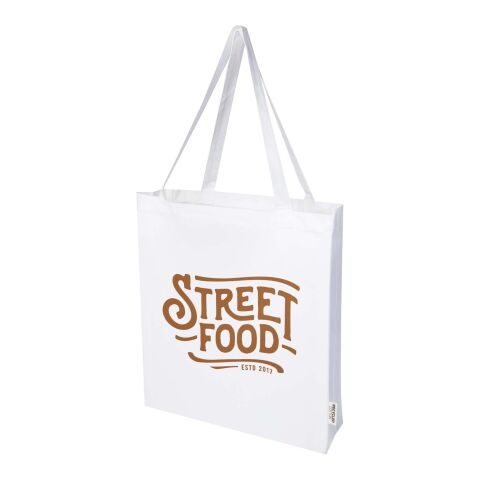 Madras 140 g/m² GRS recycled cotton gusset tote bag