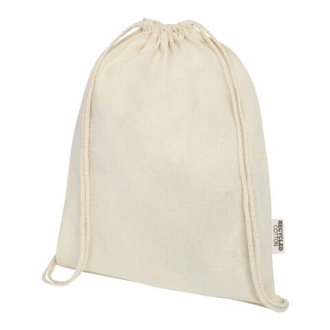 Oregon 140 g/m² GRS recycled cotton drawstring bag Standard | Natural | No Branding | not available | not available | not available