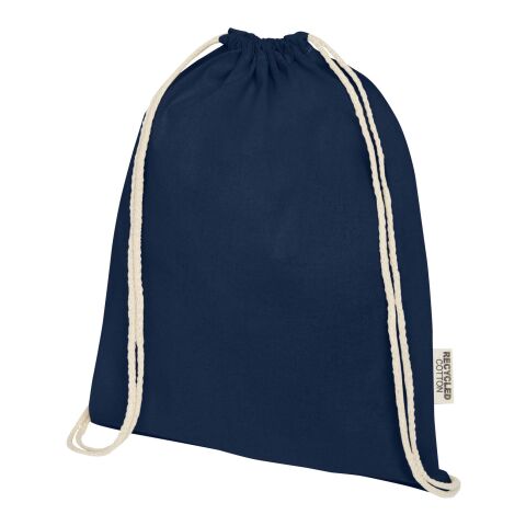 Oregon 140 g/m² GRS recycled cotton drawstring bag Standard | Navy | not available | No Branding | not available | not available | not available