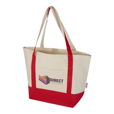 Sam 320 g/m² GRS recycled cotton tote bag Standard | Red-Natural | No Branding | not available | not available | not available