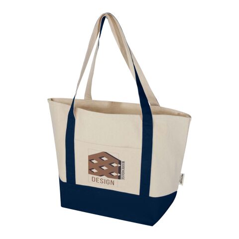 Sam 320 g/m² GRS recycled cotton tote bag Standard | Navy-Natural | not available | No Branding | not available | not available | not available
