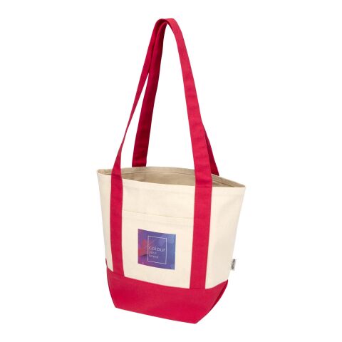 Sam 320 g/m² GRS recycled mini cotton tote bag Standard | Red-Natural | No Branding | not available | not available | not available