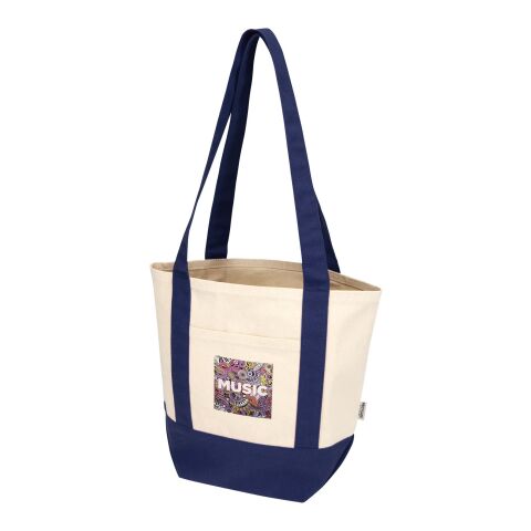 Sam 320 g/m² GRS recycled mini cotton tote bag Standard | Navy-Natural | No Branding | not available | not available | not available