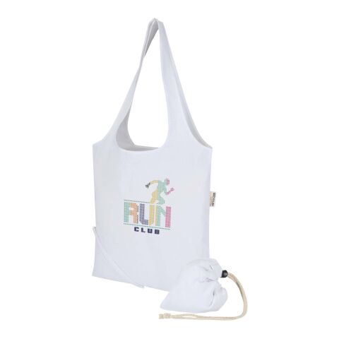 Madras Blend 140 g/m² GRS recycled foldable cotton tote bag 7L