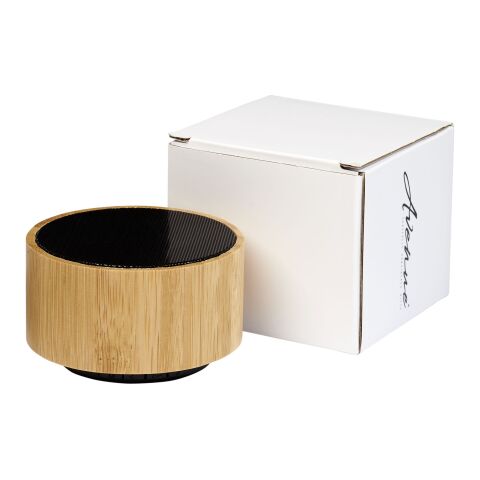 Cosmos bamboo Bluetooth® speaker Standard | Natural-Solid black | No Branding | not available | not available
