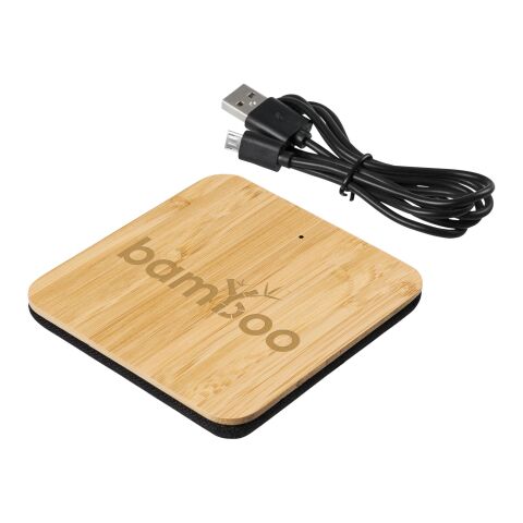 Leaf bamboo and fabric wireless charging pad