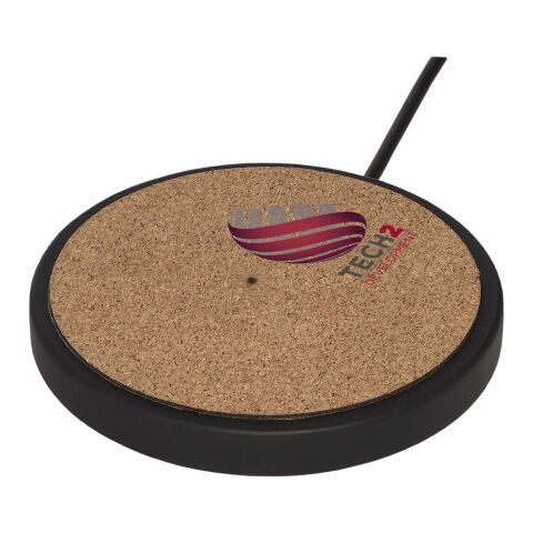 Kivi 10W limestone/cork wireless charging pad Standard | Solid black-Natural | No Branding | not available | not available
