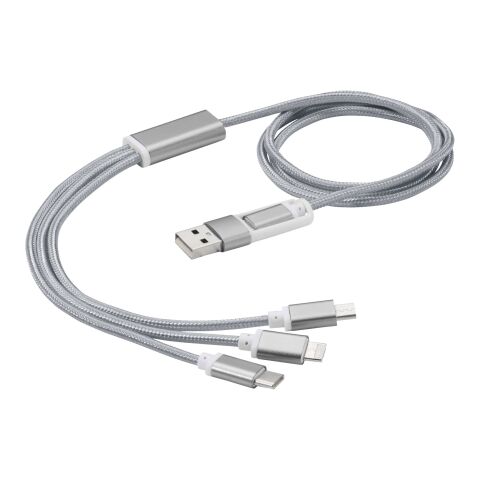 Versatile 3-in-1 charging cable with dual input Standard | Silver | No Branding | not available | not available