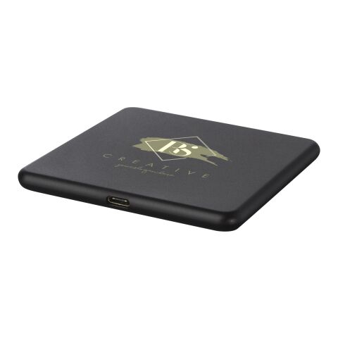 Loop 10W recycled plastic wireless charging pad Standard | Solid black | No Branding | not available | not available
