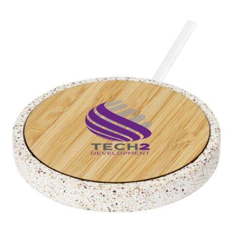 Terrazzo 10W wireless bamboo charging pad Standard | Natural | No Branding | not available | not available