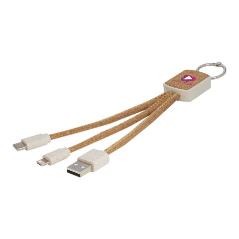 Bates wheat straw and cork 3-in-1 charging cable Standard | Natural | No Branding | not available | not available
