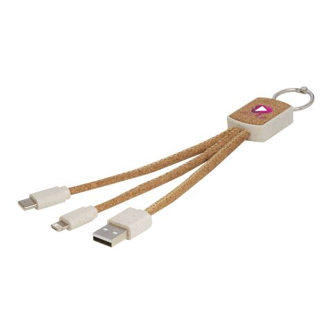 Bates wheat straw and cork 3-in-1 charging cable Standard | Natural | No Branding | not available | not available