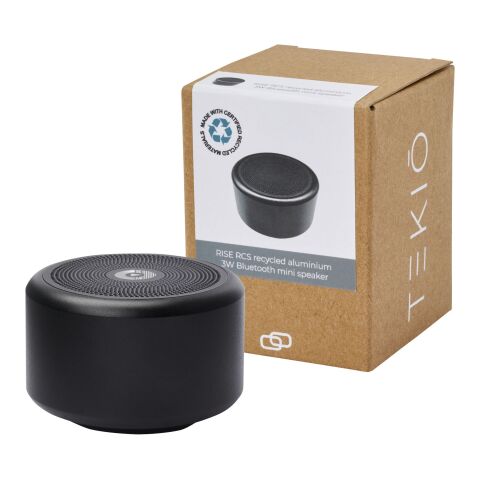 Rise 3W RCS recycled aluminium Bluetooth® mini speaker Standard | Black | No Branding | not available | not available