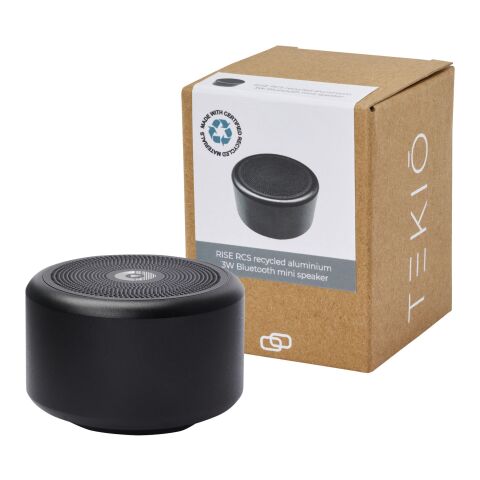 Rise 3W RCS recycled aluminium Bluetooth® mini speaker Standard | Solid black | No Branding | not available | not available
