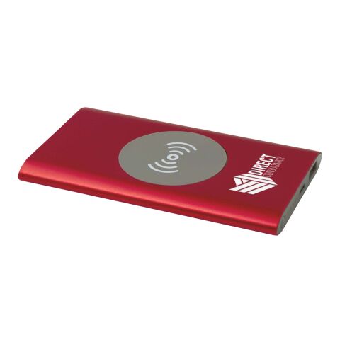 Juice 4000 mAh Type-C recycled aluminium wireless power bank Red | No Branding | not available | not available