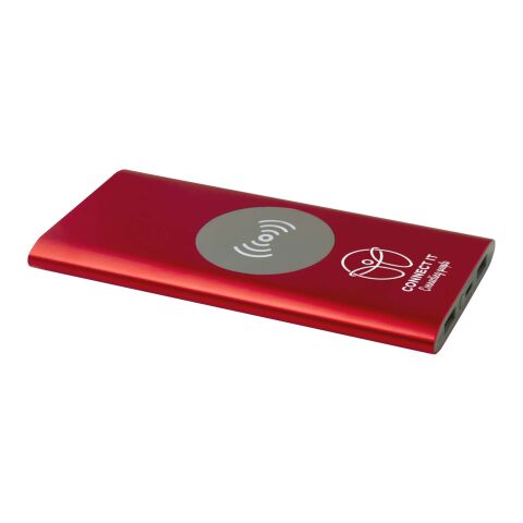 Juice 8000 mAh Type-C recycled aluminium wireless power bank Standard | Red | No Branding | not available | not available