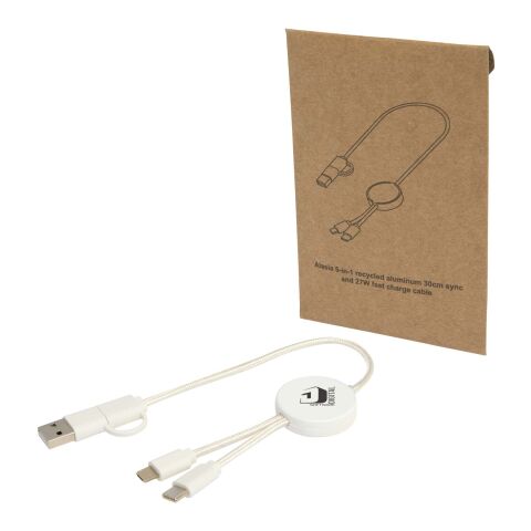 Citala 5-in-1 recycled plastic 30 cm data sync and 27W fast charge cable Standard | White | No Branding | not available | not available