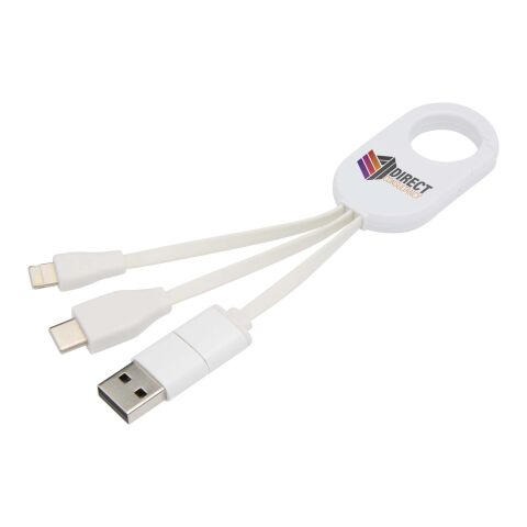 Troop 4-in-1 recycled plastic charging cable Standard | White | No Branding | not available | not available