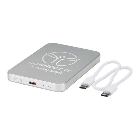 Avis 5000 mAh RCS recycled aluminium magnetic power bank  Silver