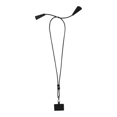 Funi recycled plastic smartphone lanyard with built-in data sync and 100W fast charge 5-in-1 cable Standard | Solid black | No Branding | not available | not available