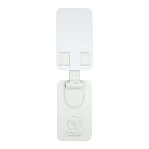 Alhena recycled plastic foldeable phone holder with metal desk stand Standard | White | No Branding | not available | not available