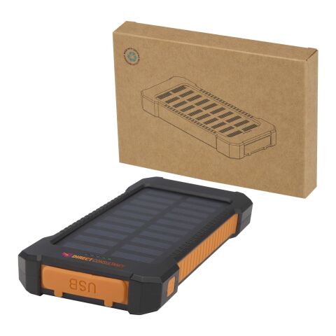 Altair 5000 mAh 10W recycled plastic rugged solar power bank with built-in torch Standard | Solid black | No Branding | not available | not available