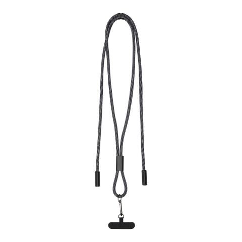 SMART 65W RPET charging cable with lanyard Solid black