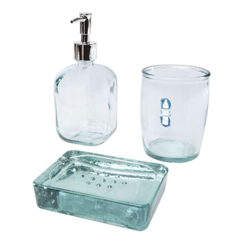 Jabony 3-piece recycled glass bathroom set Standard | White | No Branding | not available | not available
