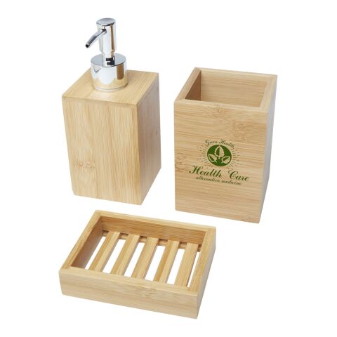 Hedon 3-piece bamboo bathroom set Standard | Natural | No Branding | not available | not available