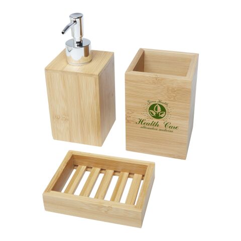 Hedon 3-piece bamboo bathroom set Standard | Natural | No Branding | not available | not available