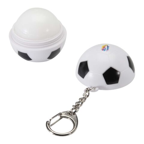 Rami football-shaped vanilla lip balm with SPF 15 and keychain Solid black | No Branding