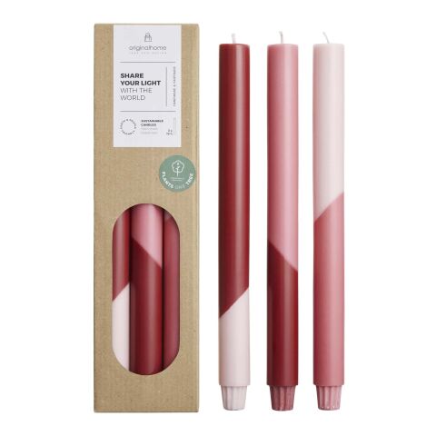 Originalhome Eden diagonal candles - set of 3 Red | No Branding