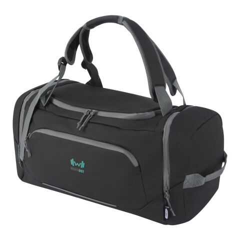 Aqua GRS recycled water resistant duffel backpack 35L Standard | Solid black | No Branding | not available | not available | not available