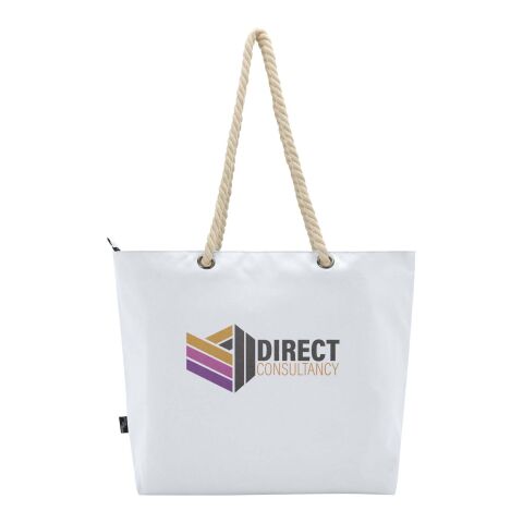 Panama GRS recycled beach cooler tote bag with cord handles Standard | White | No Branding | not available | not available