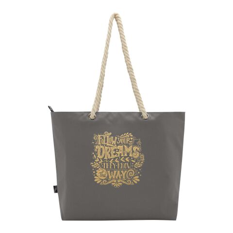 Panama GRS recycled beach cooler tote bag with cord handles Standard | Grey | No Branding | not available | not available