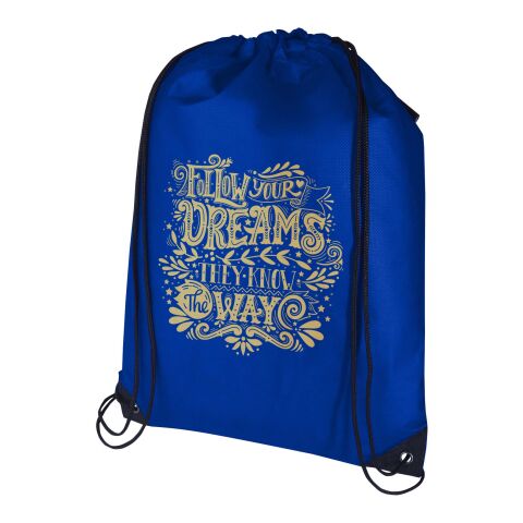 Evergreen GRS recycled non-woven drawstring bag 5L Standard | Royal blue | No Branding | not available | not available | not available