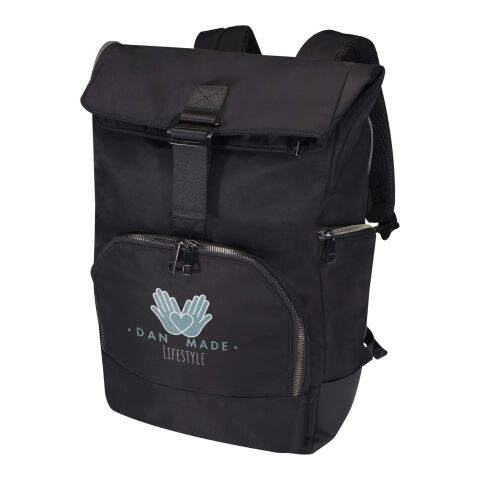 Rhine 15” GRS recycled rolltop backpack 18L Standard | Solid black | No Branding | not available | not available | not available