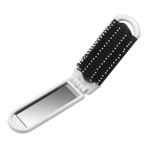 Hair brush with mirror Meghan, ABS white | Without Branding | not available | not available