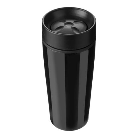 Stainless steel double walled travel mug Elisa black | Without Branding | not available | not available