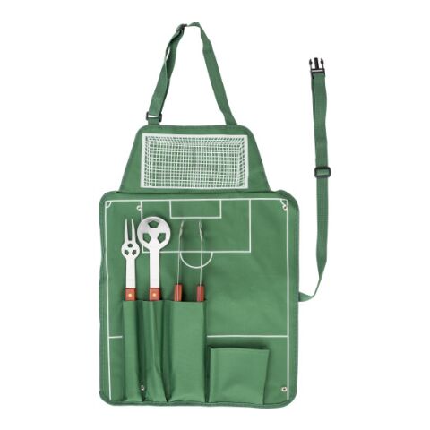 Apron with barbecue set Christina, Nylon (600D) green | Without Branding | not available | not available