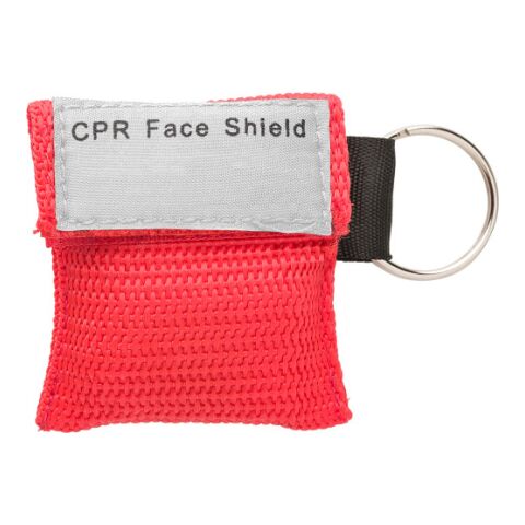 Polyester pouch with CPR mask Edward red | Without Branding | not available | not available