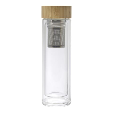 Bamboo and glass double walled bottle Vicente brown | Without Branding | not available | not available