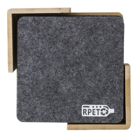 RPET felt coaster set Lawrence grey | Without Branding | not available | not available