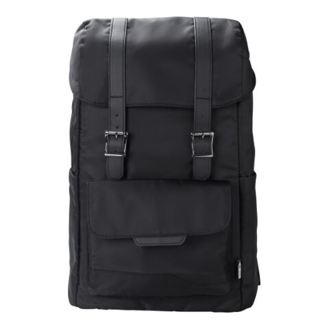 RPET (290T) polyester twill flap backpack Marlowe black | Without Branding | not available | not available