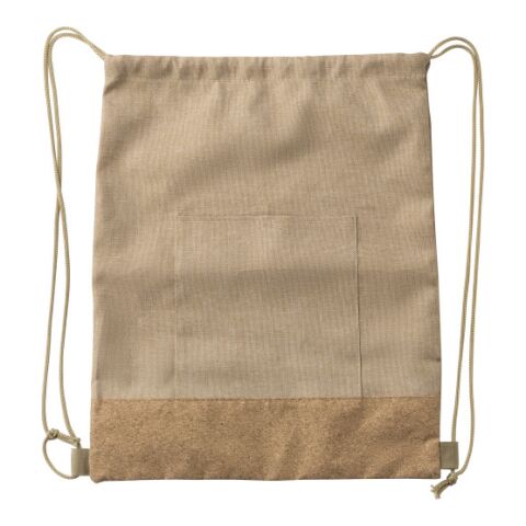 RPET polyester (600D) drawstring bag Ansel khaki | Without Branding | not available | not available