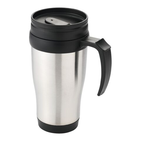 Sanibel 400 ml insulated mug Standard | Silver-Solid black | No Branding | not available | not available